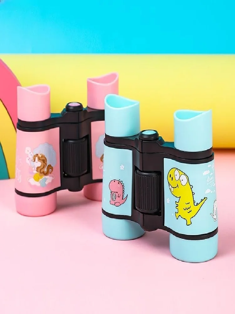 어린이 휴대용 망원경 소년과 소녀를위한 고화질 고배율 야외 장난감 이중 렌즈 쌍안경