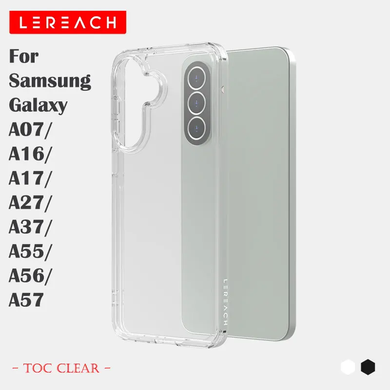 LeReach Cover For Samsung A07 A16 A17 A27 A37 A55 A56 A57, Dual-Material Flexible Armor, 98% Transparent Scratchproof Slim Case