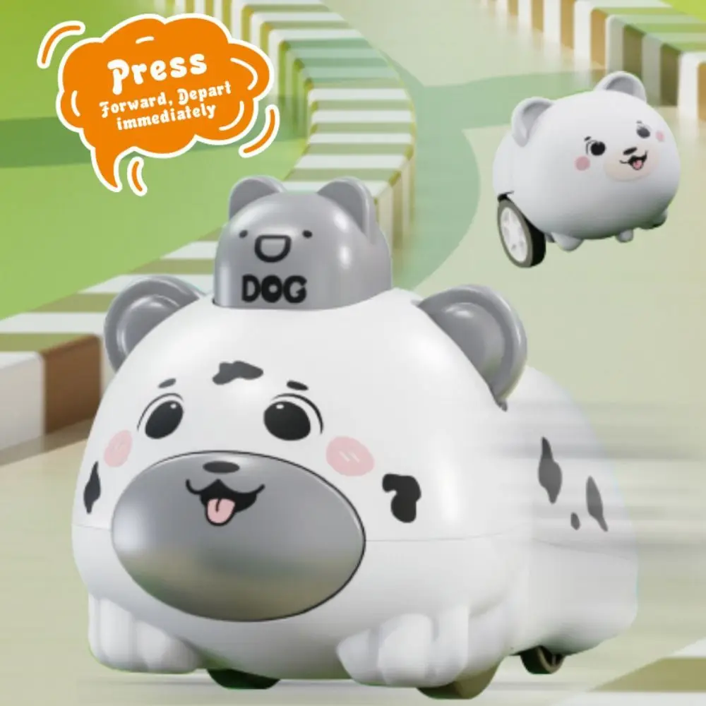Cartoonish Small Animals Pet Elastic Vehicle Press-the-Bottom Design Early Learning Press & Go Animal Car Impact-resistant