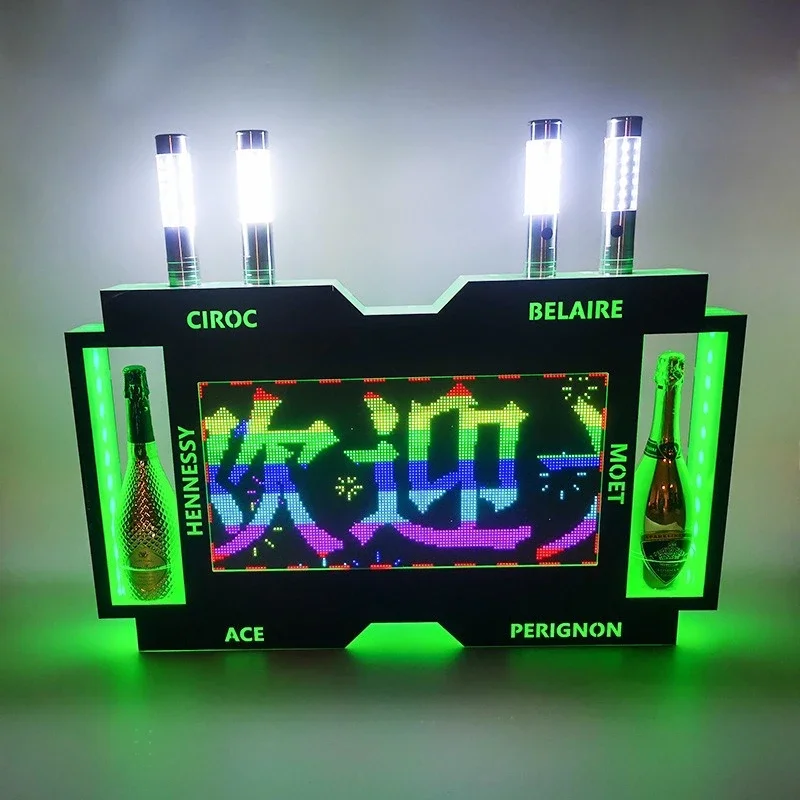 Double bar LED scrolling word screen large placard acrylic luminous display stand led bar ktv luminous bar