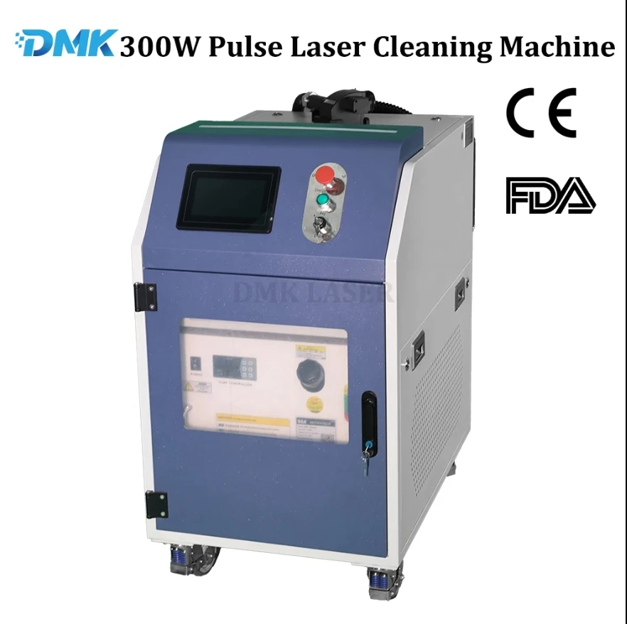 Dmk-pulse 300 W 12,5 mj Laserreinigungsmaschine Wasserkühlung für Rostentferner für Autolack, Metalloxid-Effizienz