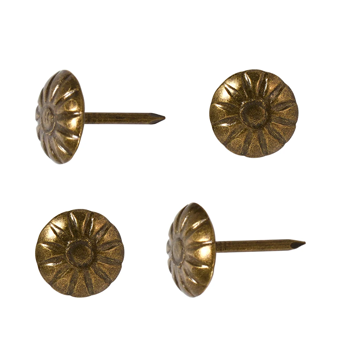 100 Pcs Brass Chrysanthemum Bubble Nail Mother Decor Thumb Tacks for Cork Board Iron Vintage Sofa Thumbtacks