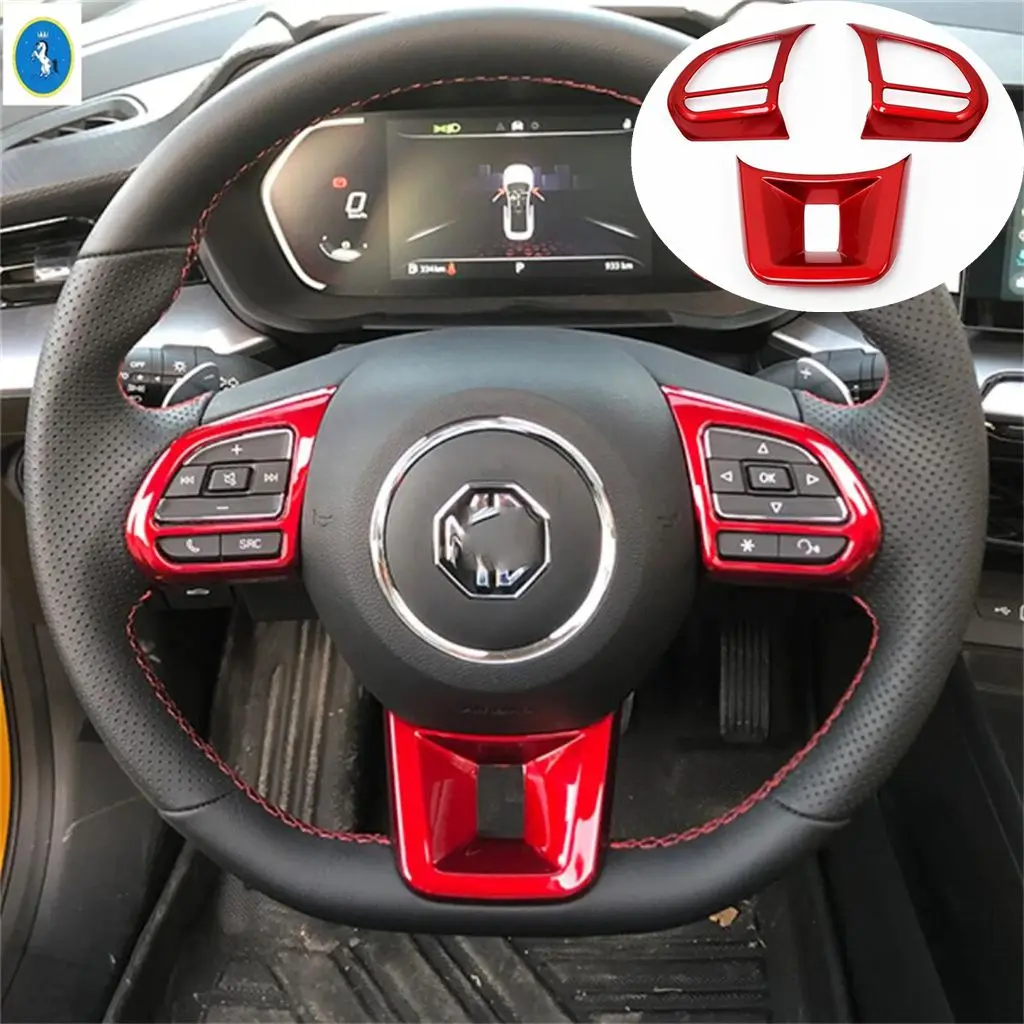 

For MG MG5 5 ZS HS 2017 2018 2019 2020 2021 2023 Car Stying Steering Wheel Cover Trim Interior ABS Accessories Frame Decoration
