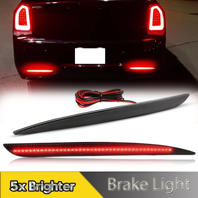 

2Pcs LED Rear Bumper Reflector Lights Red Tail Stoplight Brake Lamps For Chrysler 300 2015-2020 Car Accessories OEM#68213445AB