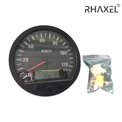 RHAXEL 140mm Pulse Speedometer 0-125km/h Odometer Adjustable with Backlight 9-36V for Truck