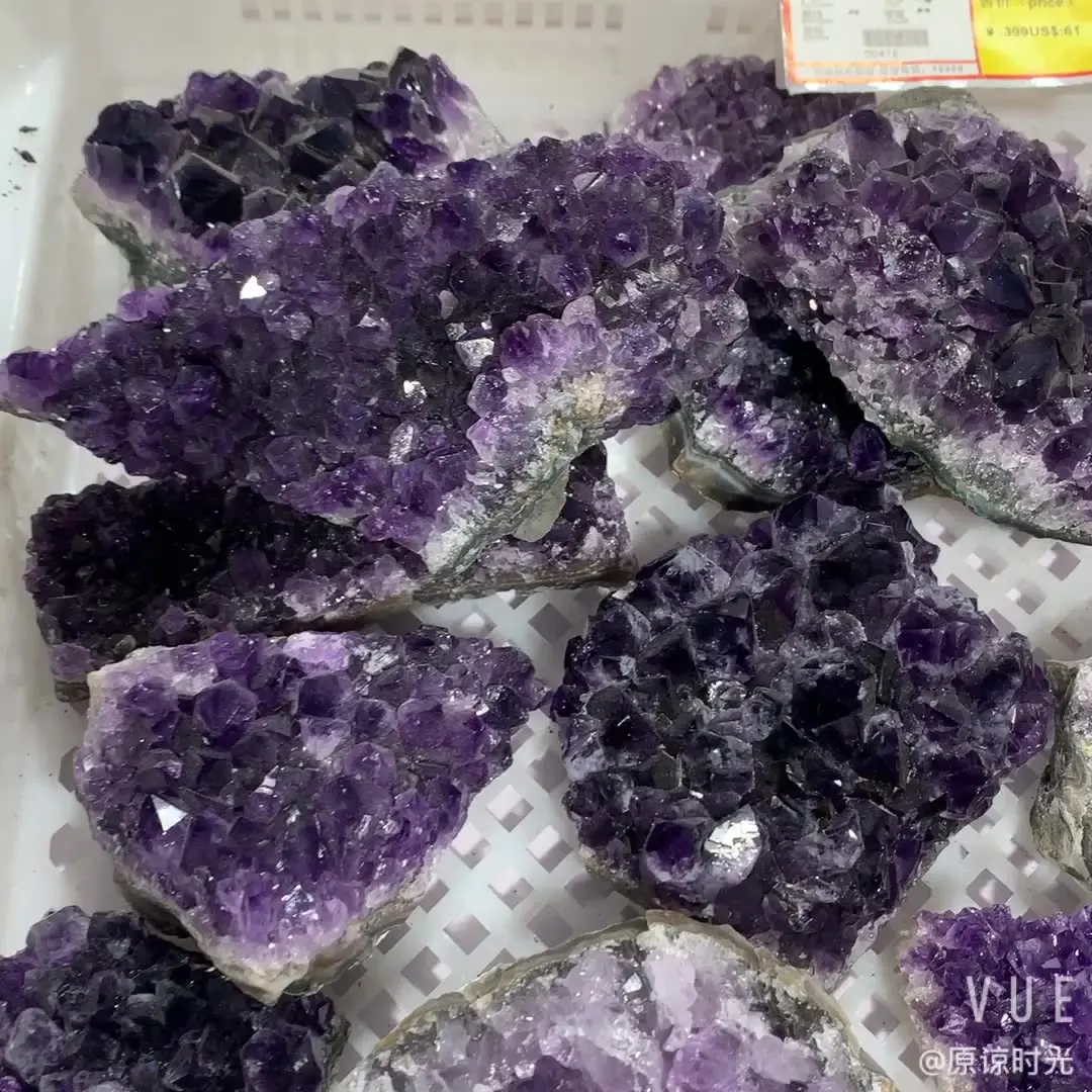 Natural Crystal amethyst Quartz Geode Stone Purple Gemstone Cluster Crystal Crafts For Treasure Gifts