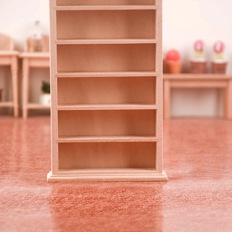 1:12 Dollhouse Miniature Bookshelf Bookcase Model Storage Cabinet Locker Ornament Furniture Decor Toy