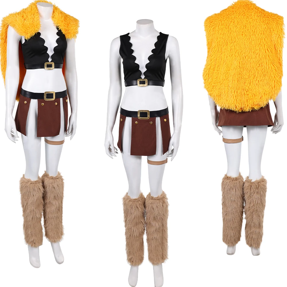 

Disguise Pirate Nami Anime Costume Cosplay Yellow Cloak Fur Clothes Outfits Uniform Suits Halloween Carnival For Adult Women
