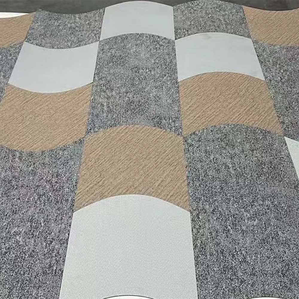 Eco Friendly Phthalate Free Fire Retardant Waterproof Woven Vinyl Carpet Tiles Stain Resistant Antimicrobial Flooring for Hotels