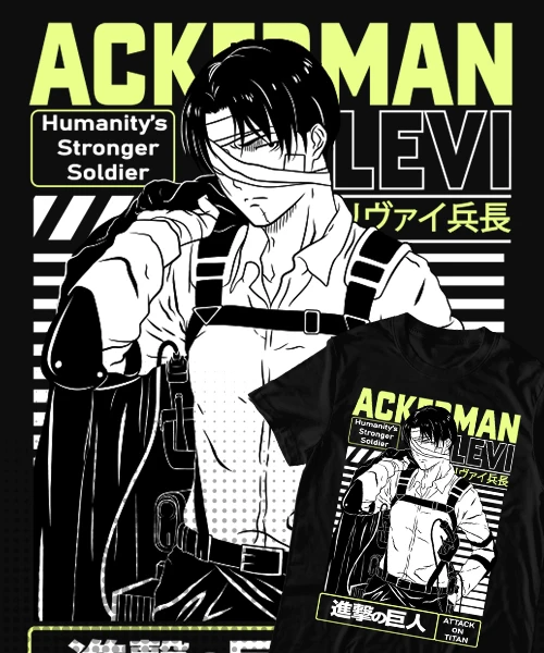 T-shirt For Anime Attack on Titan Capitán Levi Batalla Final