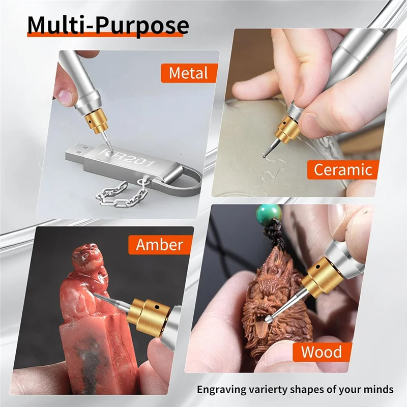 B97A-قلم نقش كهربائي صغير USB قابل للشحن أدوات دوارة لاسلكية، 37000 PRM وضجيج منخفض للمجوهرات الحجرية الخشبية #5