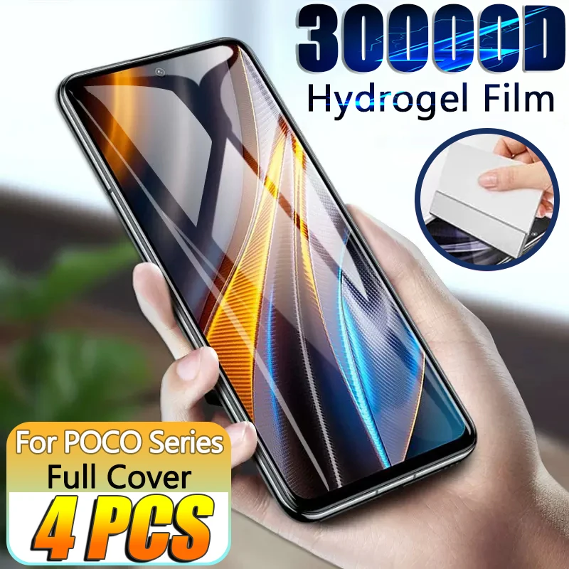 4PCS Screen Protector For Poco X3 Pro X4GT X3 NFC Protective Film For Xiaomi Poco F3 F4 GT M3 M4 X4Pro X4 F2 Pro 4G 5G Not Glass