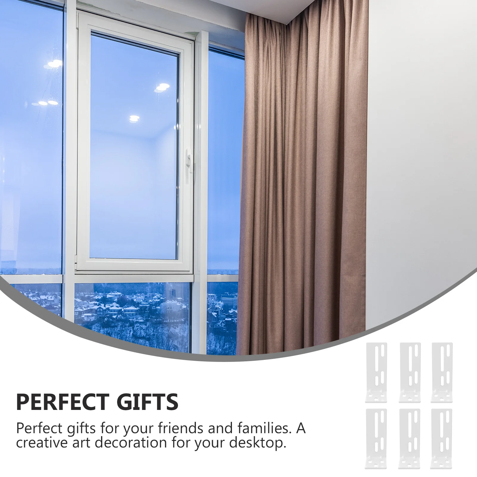 

6pcs Curtain Installation Code Stainless Steel Bracket For Home Office Hotel Metal Fixing Parts Decor Accessories