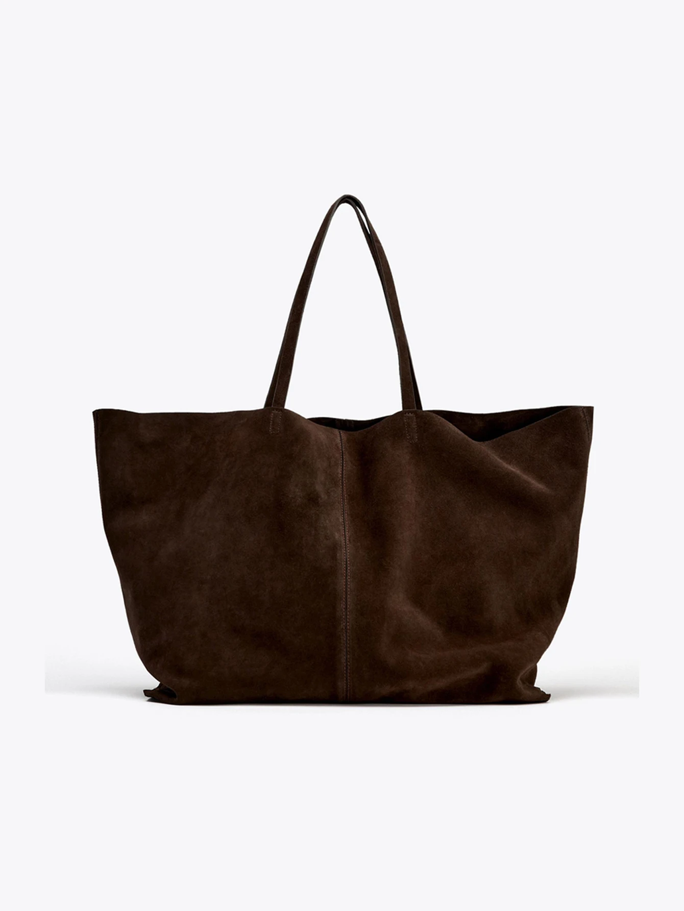 

Ladies' single-shoulder bag, cowhide handbag, super large capacity shopping bag, solid-color single-shoulder tote bag, a gift fo