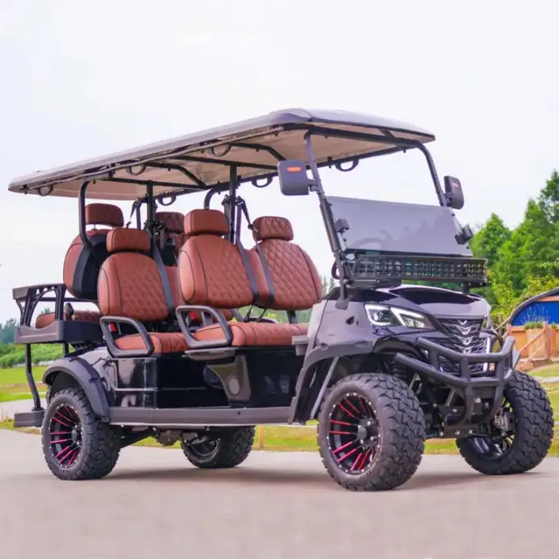 Carro de golf eléctrico de buena calidad, proveedor de China, 4 plazas, 5kw, litio, todoterreno, carrito de golf, caza, golf para comercial