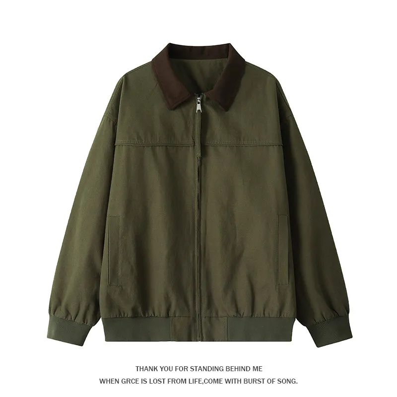 

Spring 2026 New Canvas Washed Detroit Lapel Jacket Men's Fashion Jacket Streetwear Outdoor Versatile for Casual Wear Comfortable