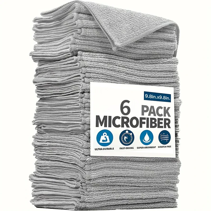 6/12pcs Multi-Functional Cleaning Cloths - Highly Absorbent & Durable Kitchen And Bathroom Towels,Easily Remove Stains & Grease