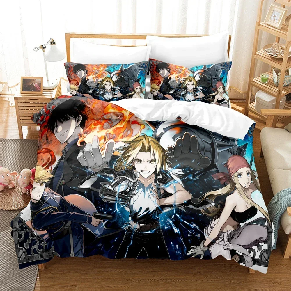 

Anime Fullmetal Alchemist Bedding Set Single Twin Double Queen King Cal King Size Bed Linen Set