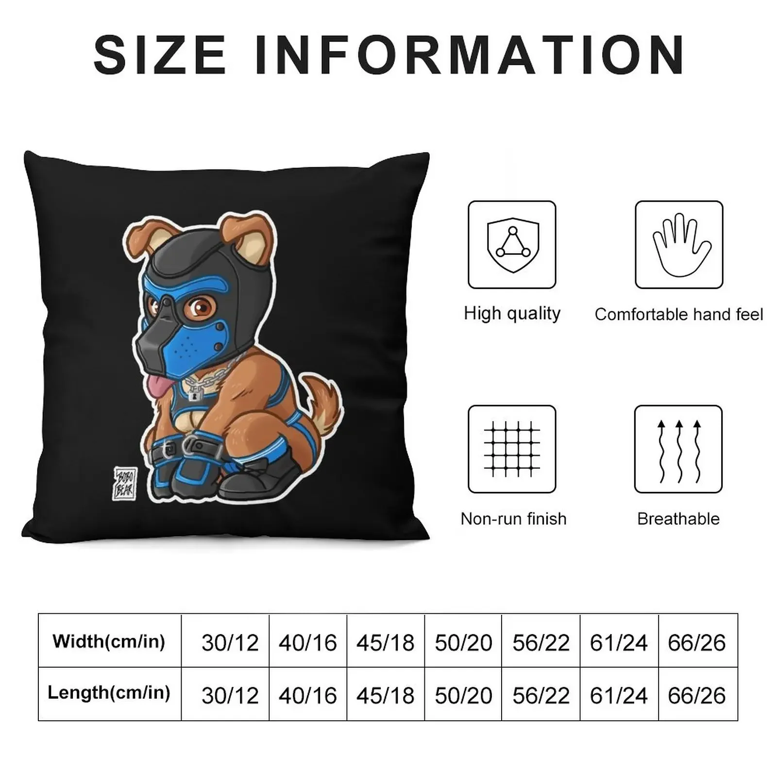 PLAYFUL PUPPY - BLUE MASK - BEARZOO SERIES Throw Pillow Cushions Decorative Cushions covers for pillows pillow