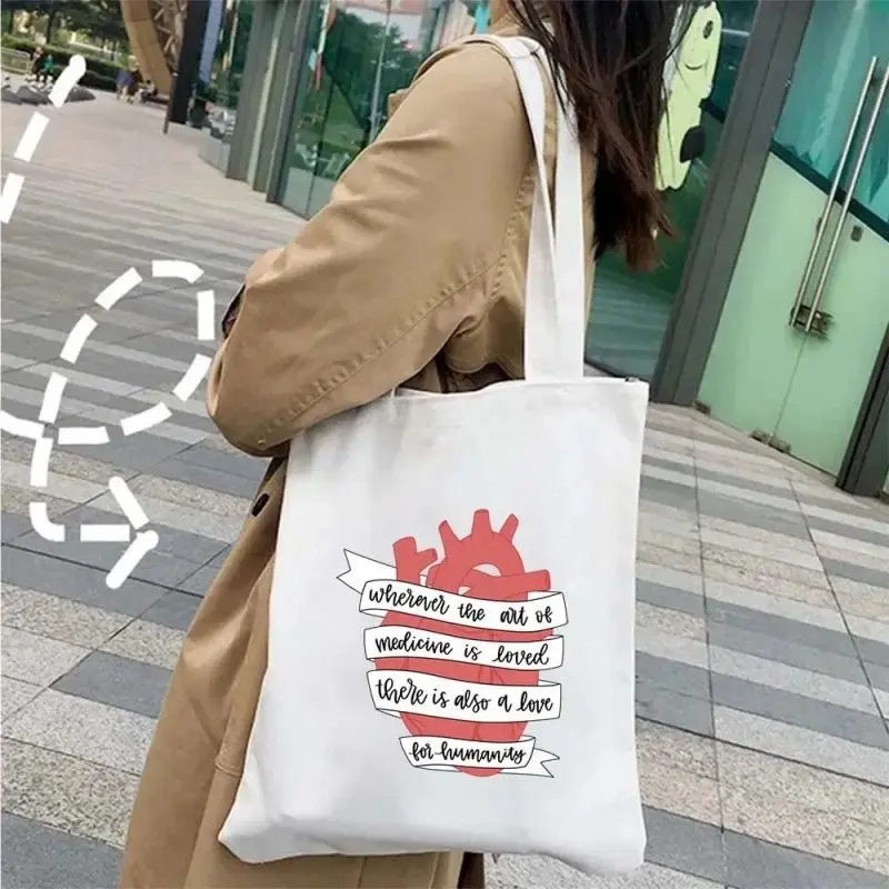 Doctor Nurse Medical Cross Shopping Bag Graphic Tote Handbag Harajuku Shopper Bag Women Eco Large-capacity Female Shoulder Bag