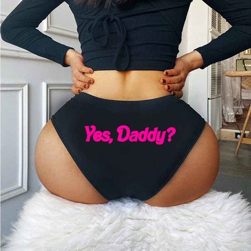 

Женские трусики YES DADDY, розовые хлопковые трусики с надписью, женское нижнее белье, сексуальные трусики для девушек, дышащее мягкое нижнее белье, женские трусы