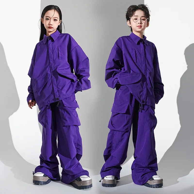 Girls' Jazz Dance Costume Handsome Japanese Street Dance Performance Costume Set Children's Hiphop Show Stage Trend  Girls' Jazz