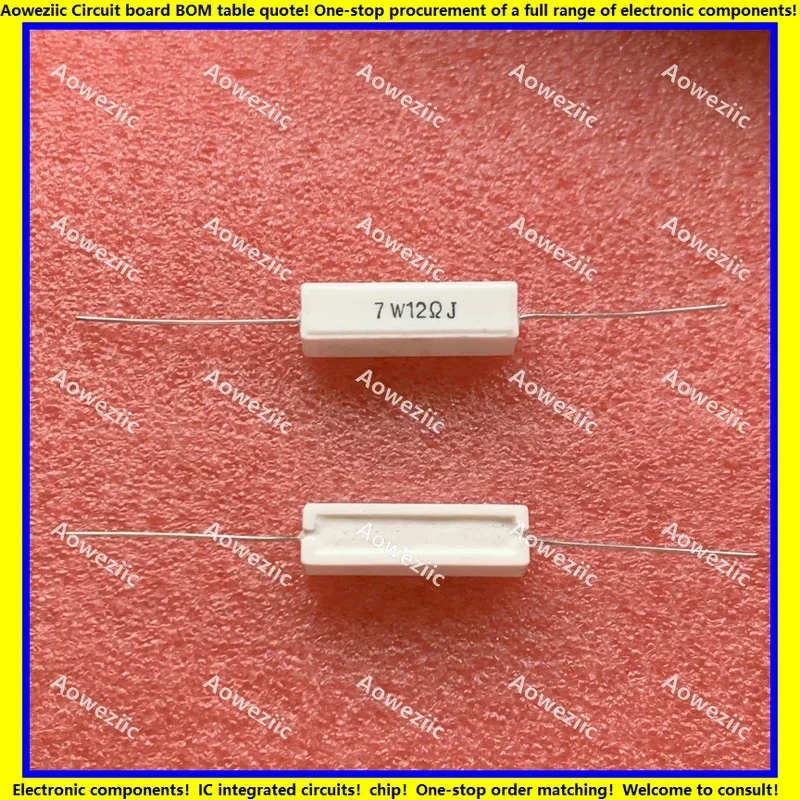 10Pcs/Lot 7W12RJ 7W12ΩJ RX27-1 SQP Horizontal Cement Resistance 7W12ohm 7W12R Ceramic Resistance Precision ±5% Power Resistance