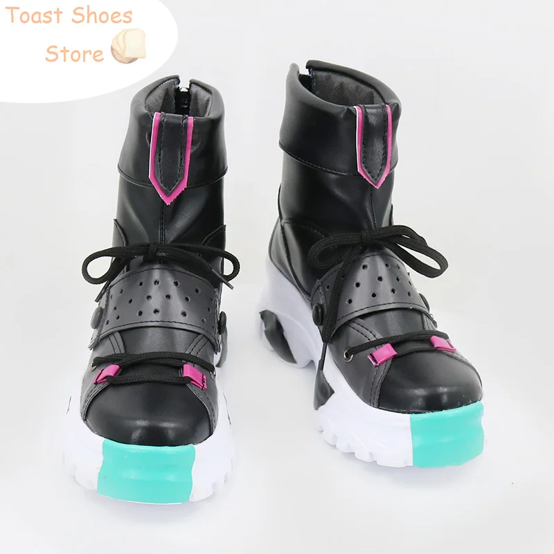 Chaussures de Cosplay Vtuber Aza en Cuir PU, Bottes d'Halloween, Accessoires de Costume