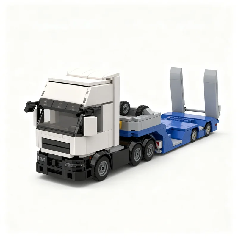 

263PCS MOC City Champions Super Car Trailer Wheel Recesses Model Technology DIY Assembly Building Blocks Display Birthday Gift