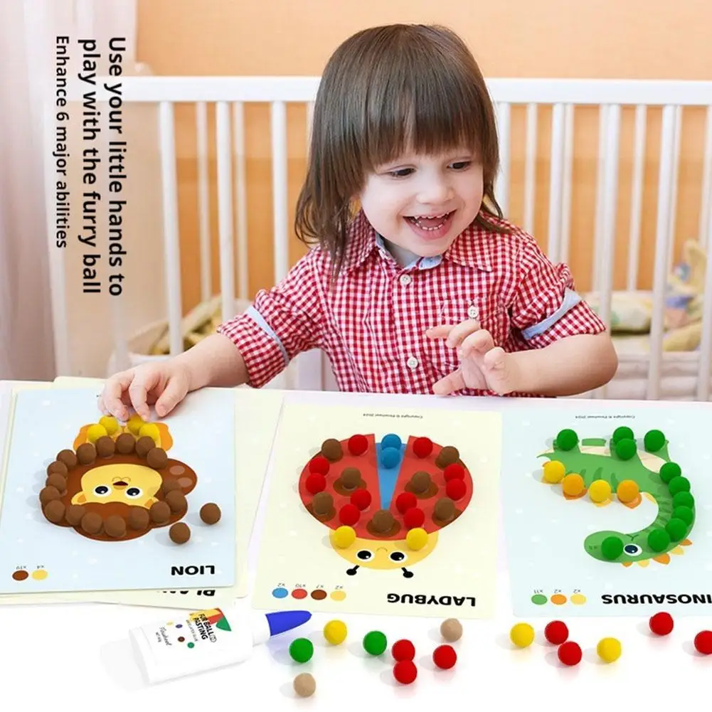 

DIY Hairball Sticky Toys Children DIY Handmade Stickers Painting Creative Handmade Materials Boys And Girls Christmas Toys