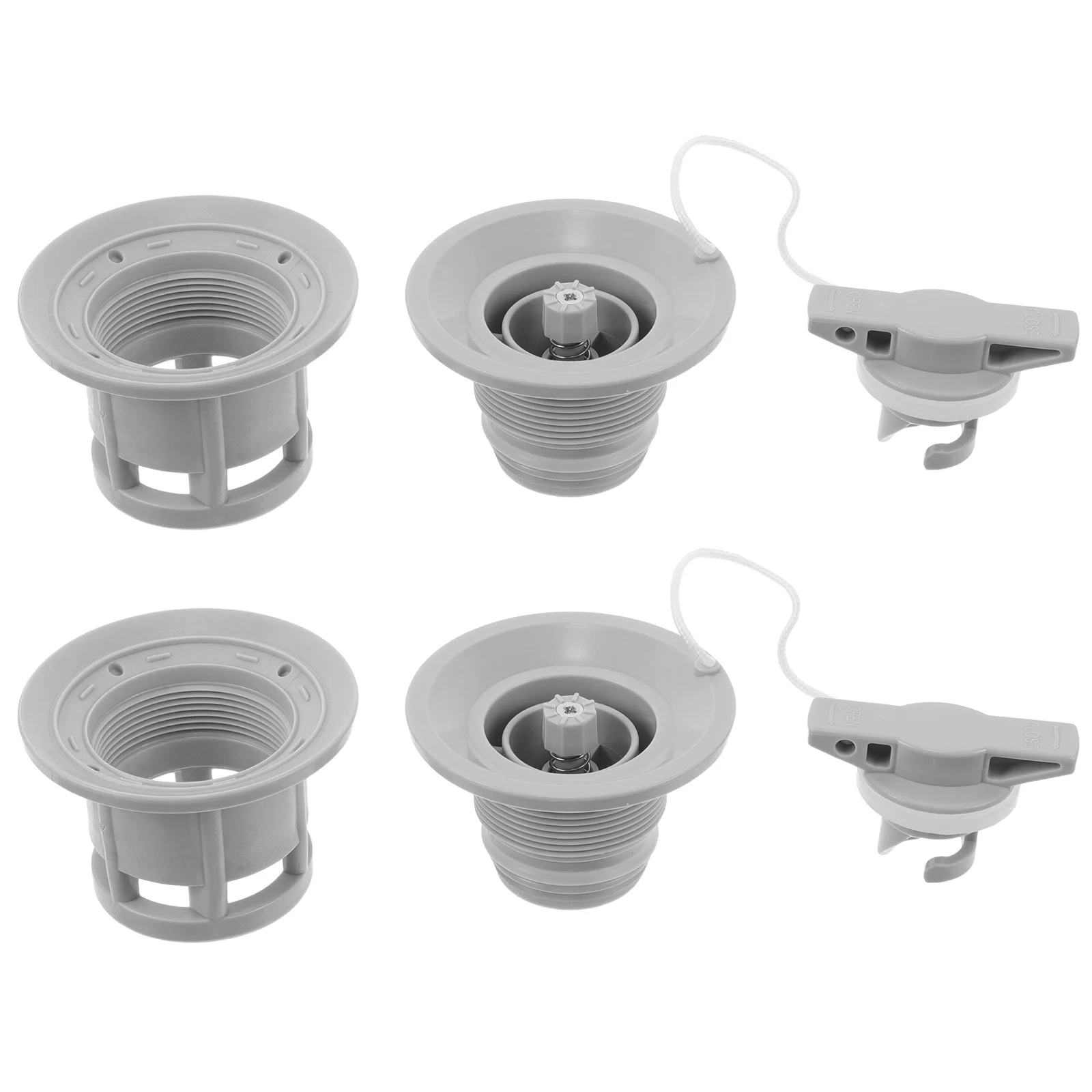 

2Sets Inflatable Kayak Air Valve Double Seal Boat Air Gas Valve Cap for Paddle Board Canoe Raft Accessories Light Grey Quick