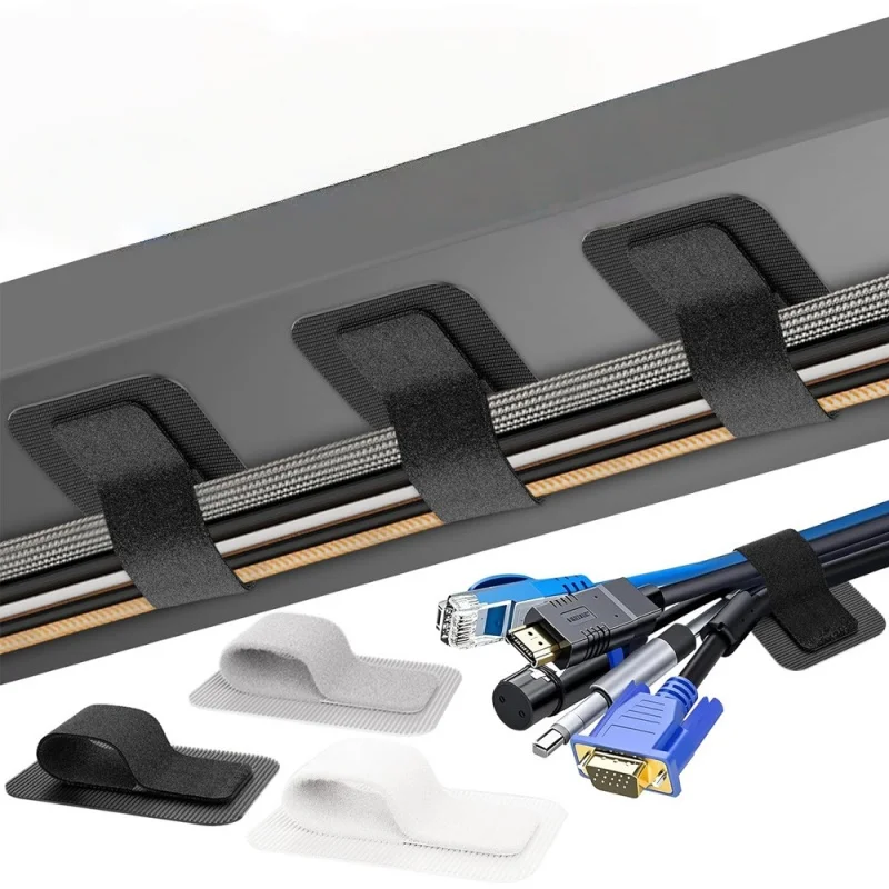Self Adhesive Ties Fastening Wire Reusable Cable Organizer Cord Rope Holder Adjustable Cord Organizer Straps Desk Management
