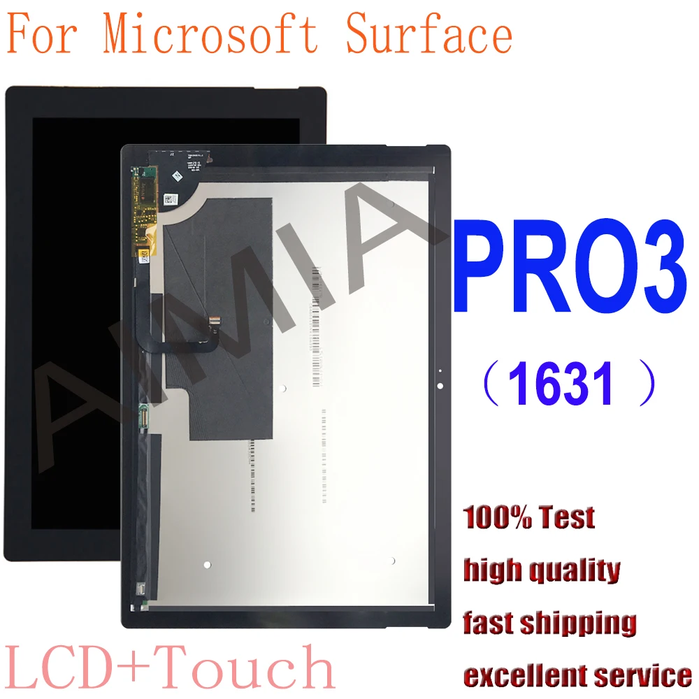 Tested Original Pro 4 5 LCD for Microsoft Surface Pro 3 1631 Pro 4 1724 Pro 5 1796 LCD Display Touch Screen Digitizer Assembly