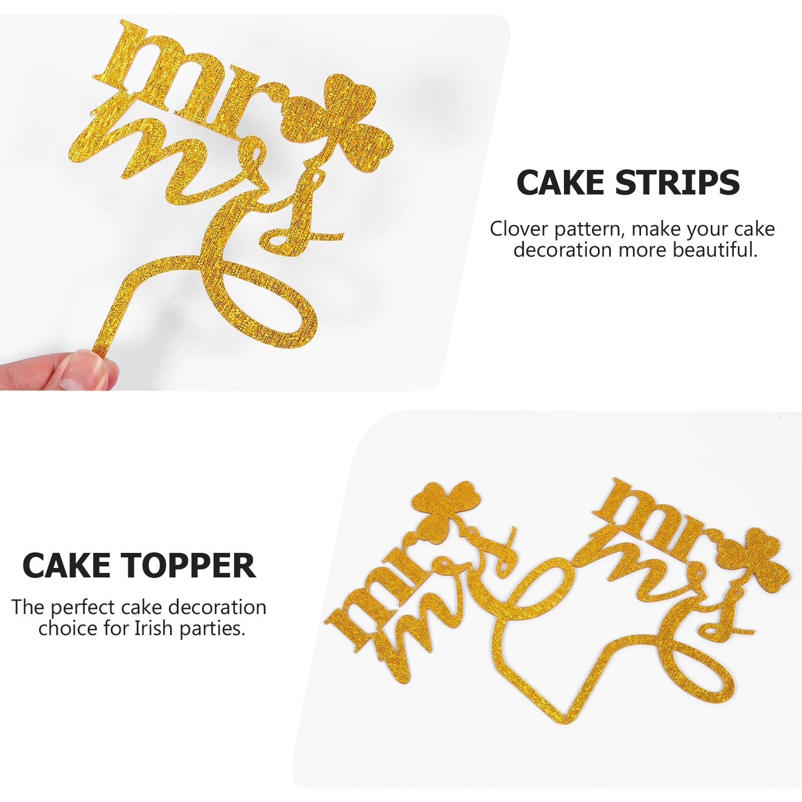 

2pcs Acrylic Toppers Wedding Decoration Insert Romantic Mr Mrs Decorations Cupcake Toppers Party Cake Ornaments Cake