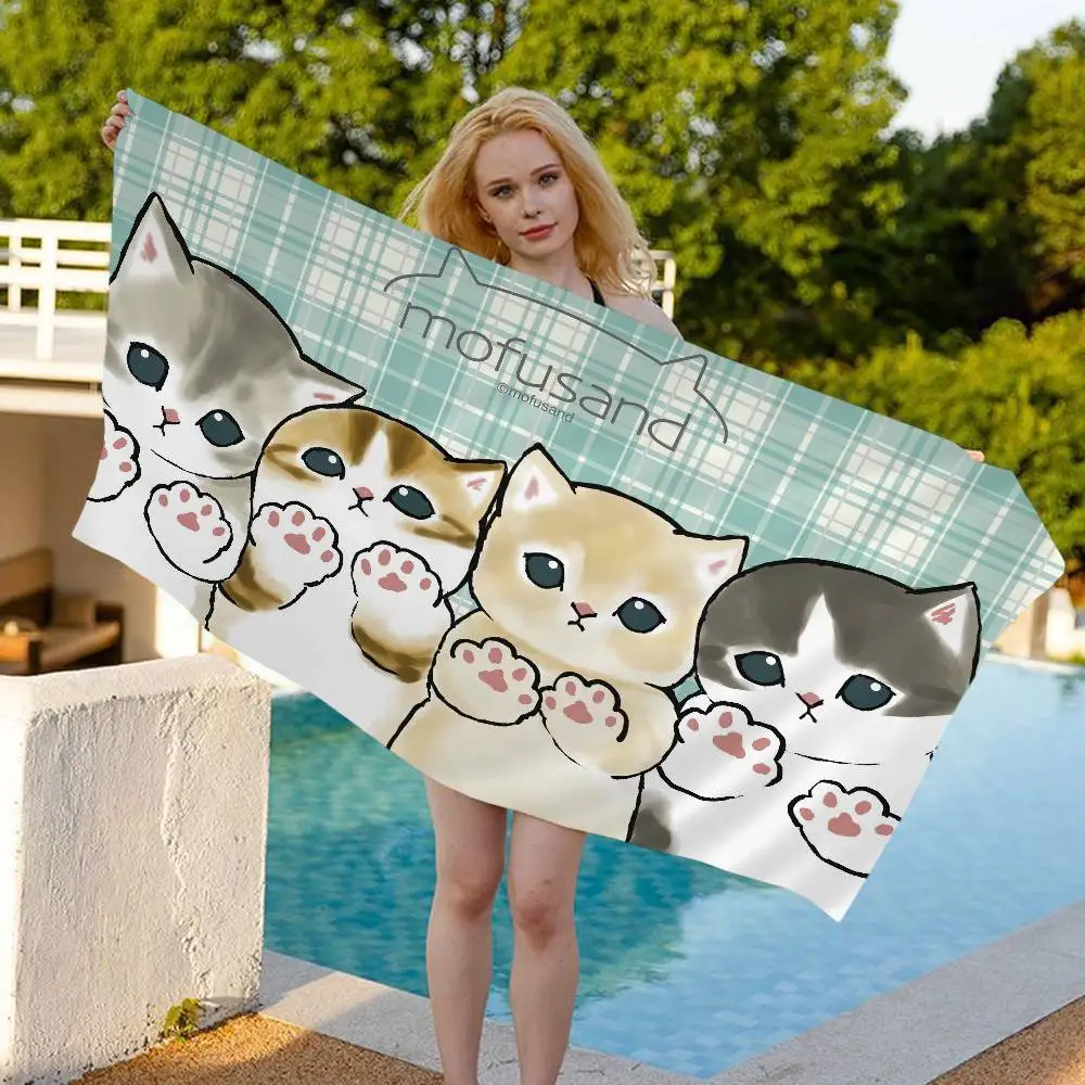 Funny Cat Mofusand Big Microfiber Beach Towels Quick Dry Towel Sand Beach Towels Pool Towel For Travel Swim Pool Yoga