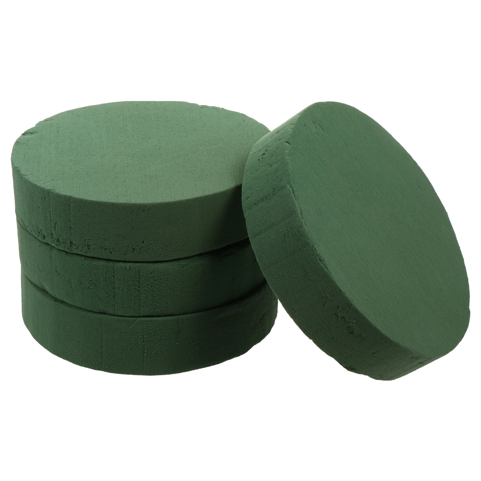 

4pcs Round Floral Foam Blocks Strong Water Absorption For Flower Arrangements Moisture Retention Green Floral Mud Wet Foam
