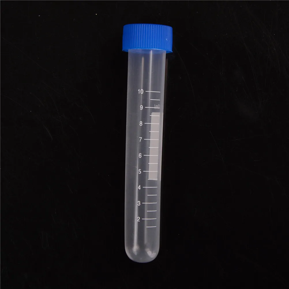 10X 10ml Plastic Centrifuge Test Tube Vial Container Self Standing Screw Cap