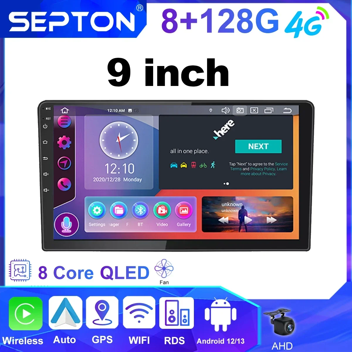 

SEPTON 9-дюймовый Android автомобильный мультимедийный плеер универсальный Carplay для Volkswagen Nissan Hyundai Kia Toyota CR-V плеер