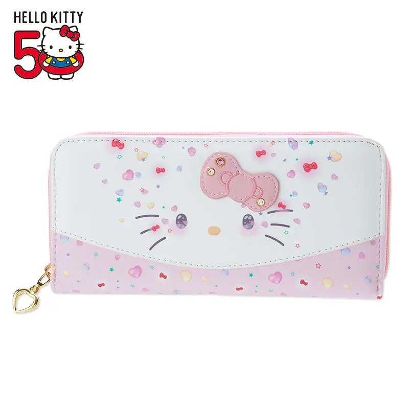 Sanrio Hello Kitty 50th Anniversary My Melody Kuromi Wallet Kawaii Bag Casual Pu Leather Wallet Cute Card Bags Birthday Gifts