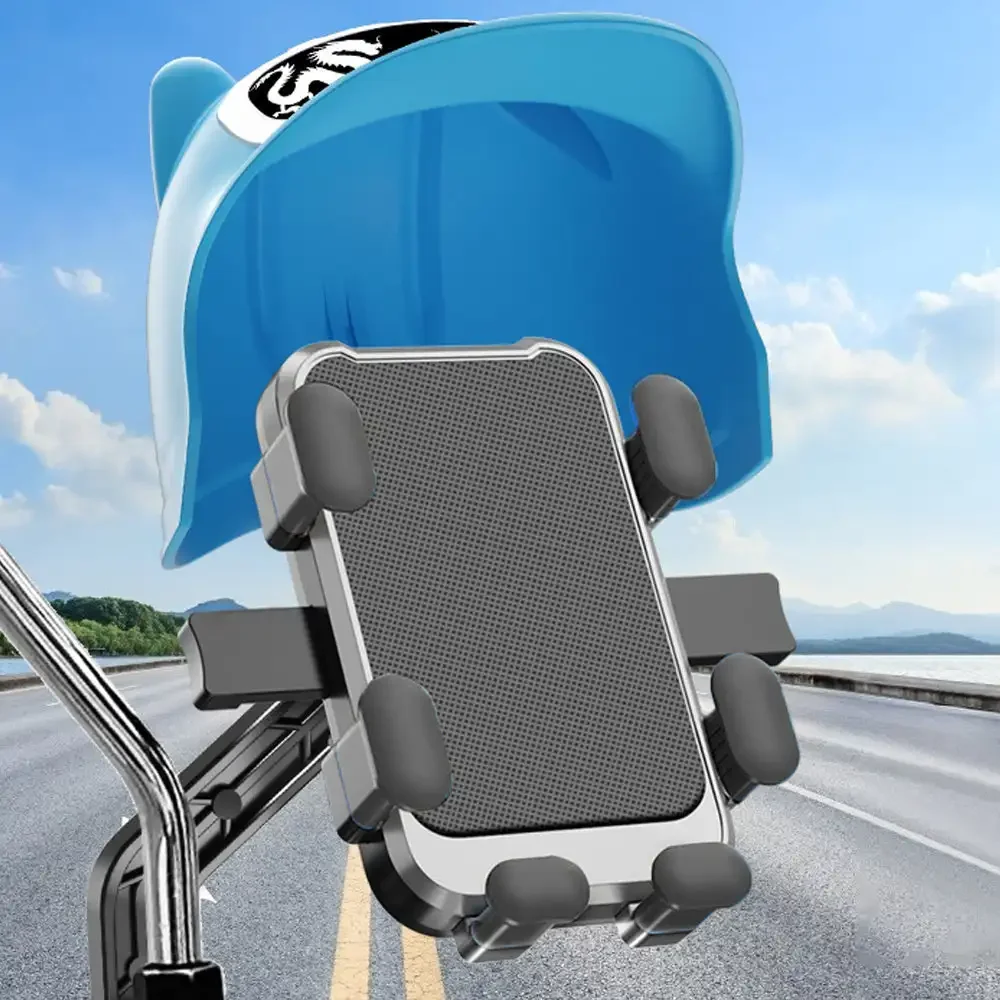 Cartoon Motorcycle Small Helmet Rider Mobile Phone Holder and Electric Bicycle Navigation MobilePhone Holder Waterproof Sunshade