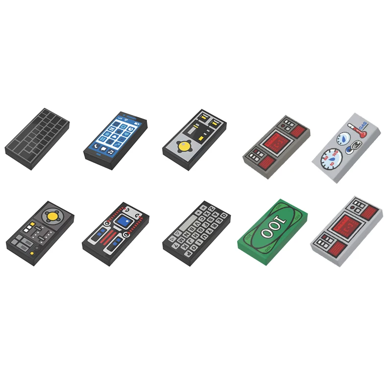 Image of 20 Stück MOC-kompatible 3069 1x2 Lichtplatten-Druckteile für Mobiltelefone, Tastaturen, Radios, DIY-Kinderspielzeug