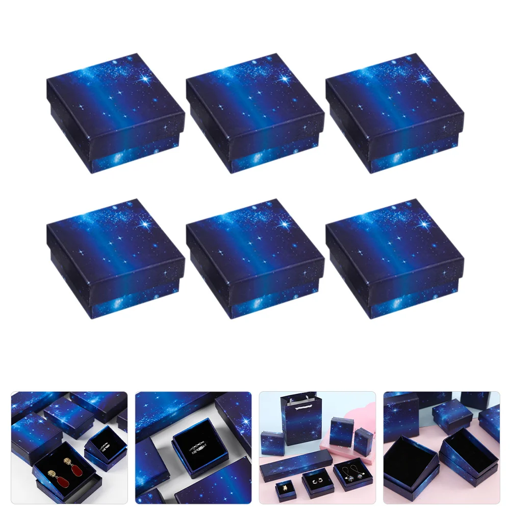 Scatole regalo per gioielli da 6 pezzi Eleganti mini piccole scatole per gioielli per anelli, orecchini, collane, bracciali, imballaggi per riporre oggetti