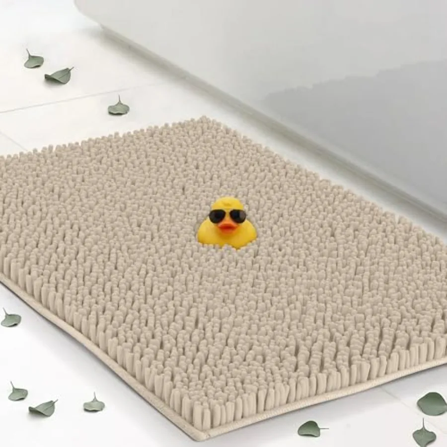 

Small Chenille Bath Mats, Plush Absorbent Bath Mats Quick Dry, Soft and Machine Washable, Non Slip Carpet for Bathroom, Thick B