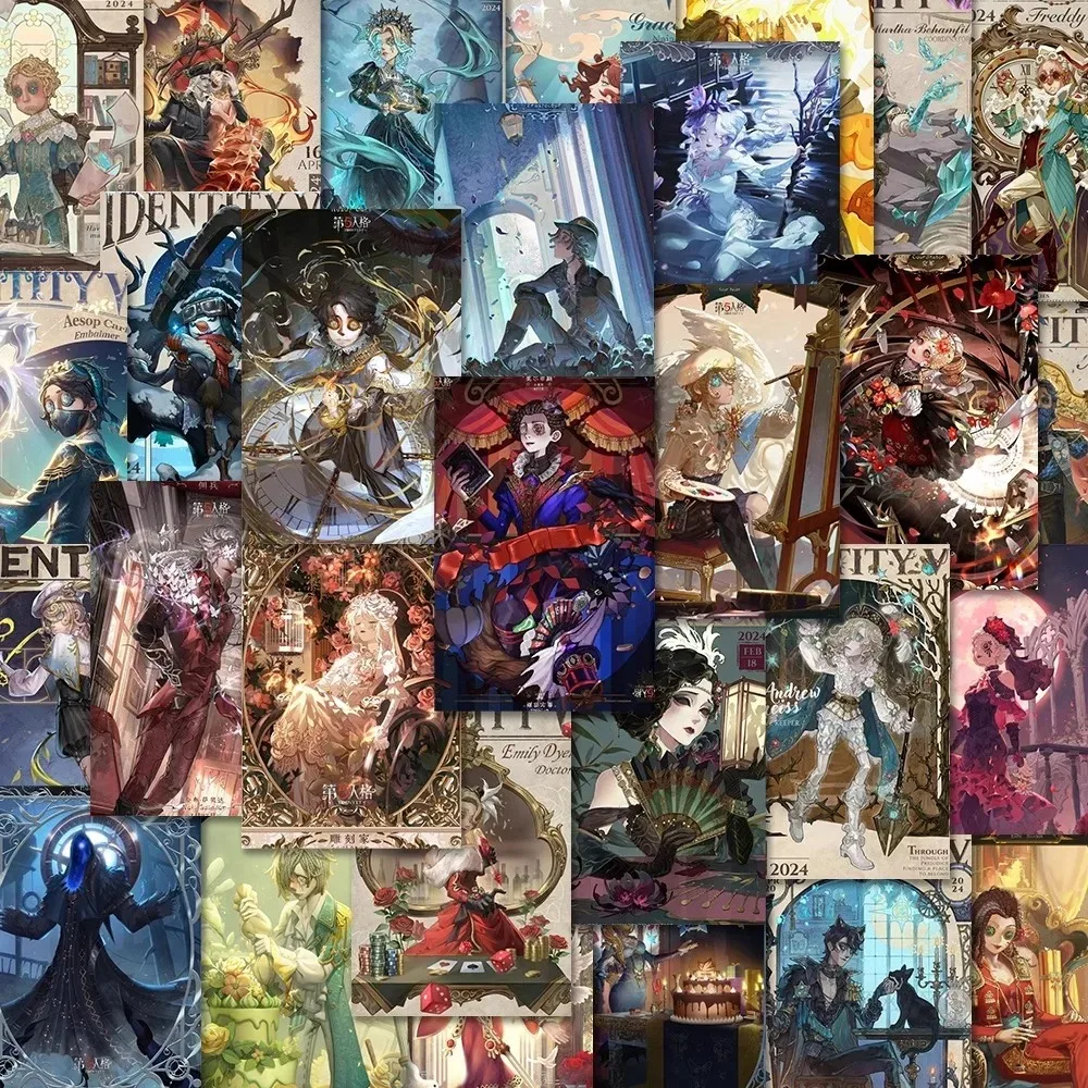 63Pcs Identity V Calendar Sticker  Decorative Desktop Skateboarding Phone Case Luggage Bicycle Computer Helmet Motorcycle ﻿