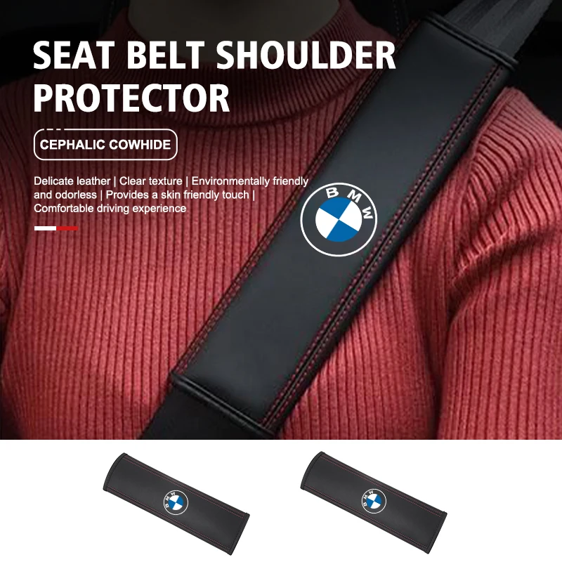 Car Seat Adjustable Safety Belt Shoulder Cover Accessories For BMW E90 E60 E46 E39 F30 F10 E87 X3 X4 X5 X1 G30 G20