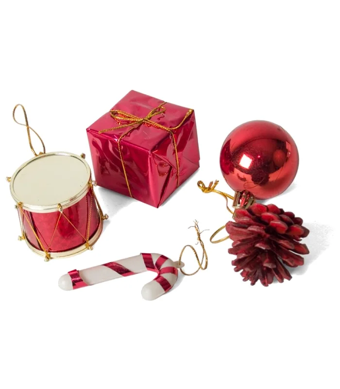 Tradineur 20 Sets Christmas tree pendants-plastic made-Christmas season decoration-drum Bowl