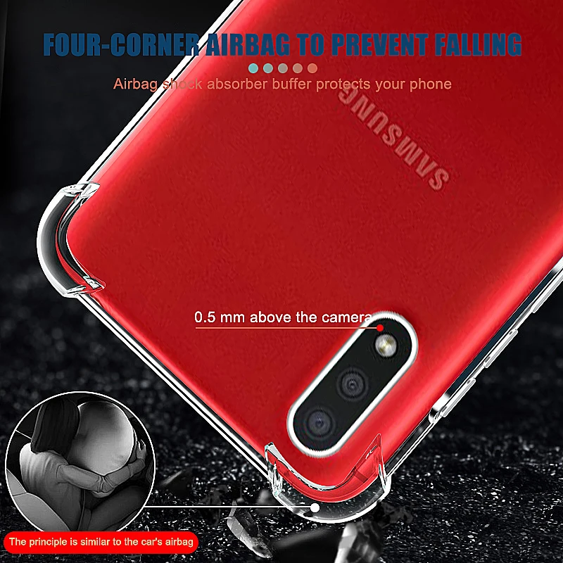 Shockproof Case For Samsung Galaxy A01 A11 A21 A31 A41 A51 A71 Soft Phone Shell M01 M11 M21 M31 M51 Clear Silicone Back Cover