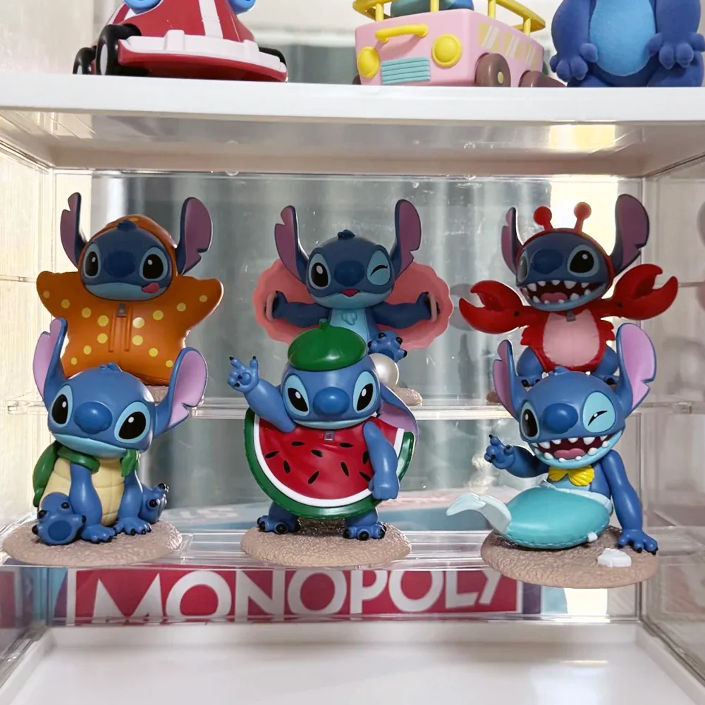 In Stock Disney Stitch Summer Dress Up Series Blind Box Stitch Mystery Box Toy Desktop Decor Toy Collect Model Birthday Gift