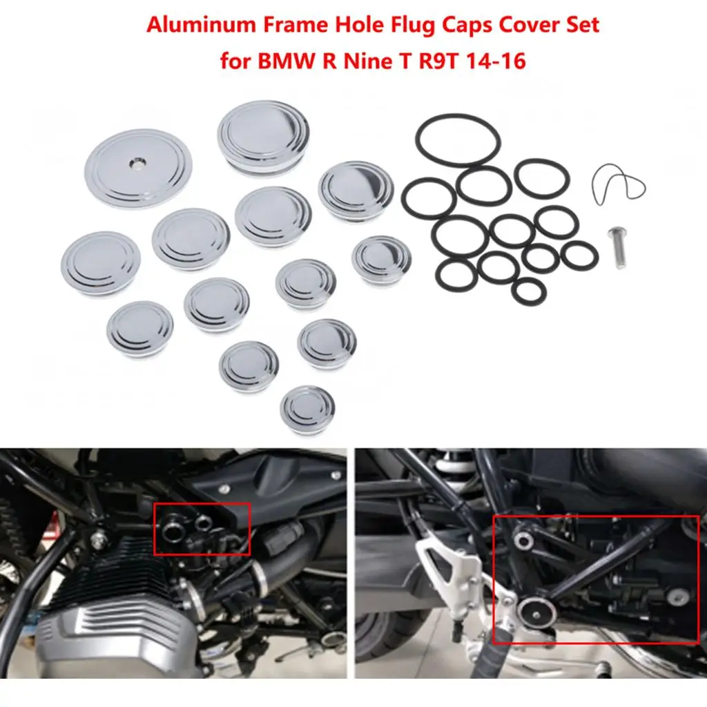 

Frame Hole Caps Plug Decor Cover Guards Set for R Nine T R9T 2014-2016