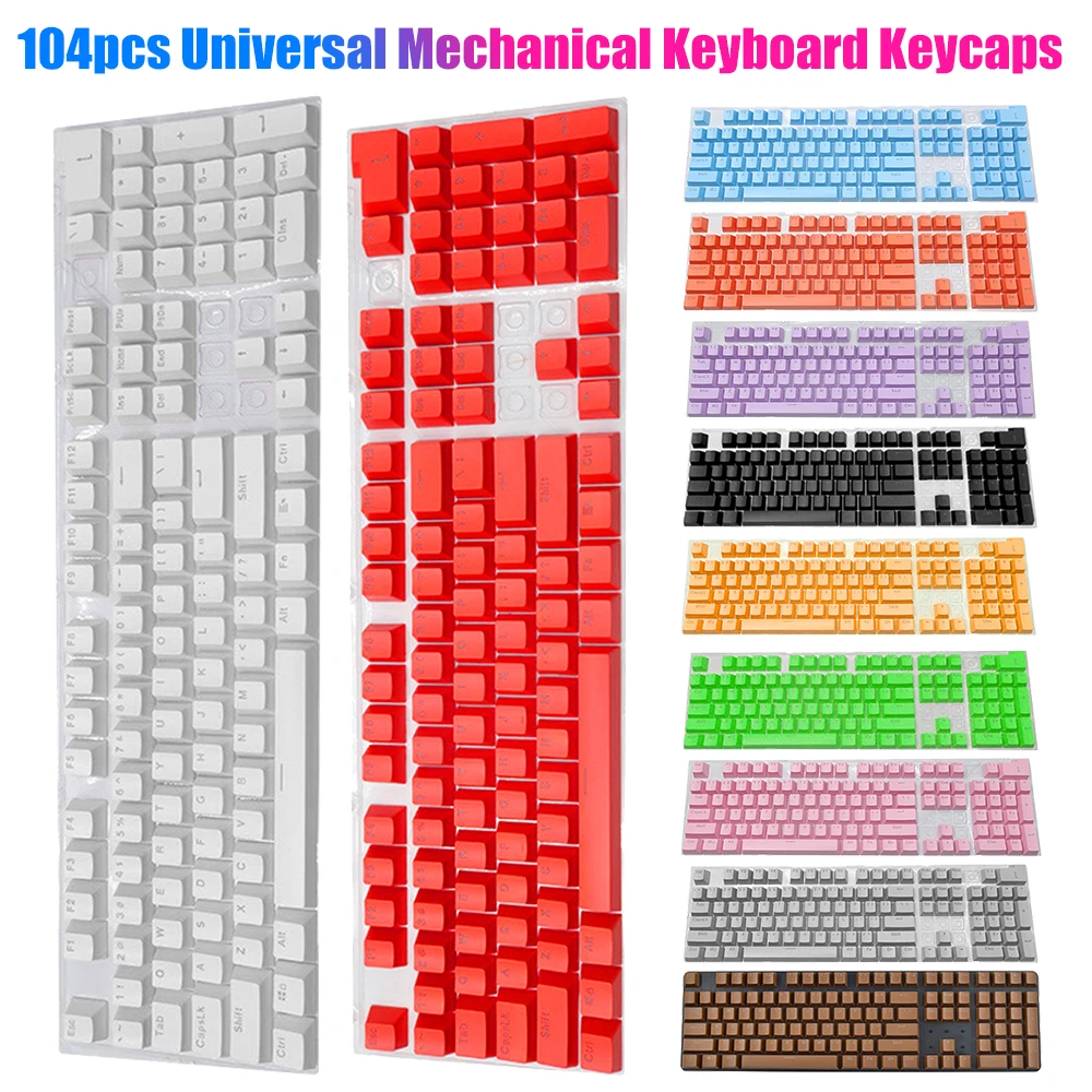 104pcs Universal Mechanical Keyboard Keycaps Ergonomic Blank Keycaps For Cherry MX Mechanical Keyboard Replacement Backlit Key